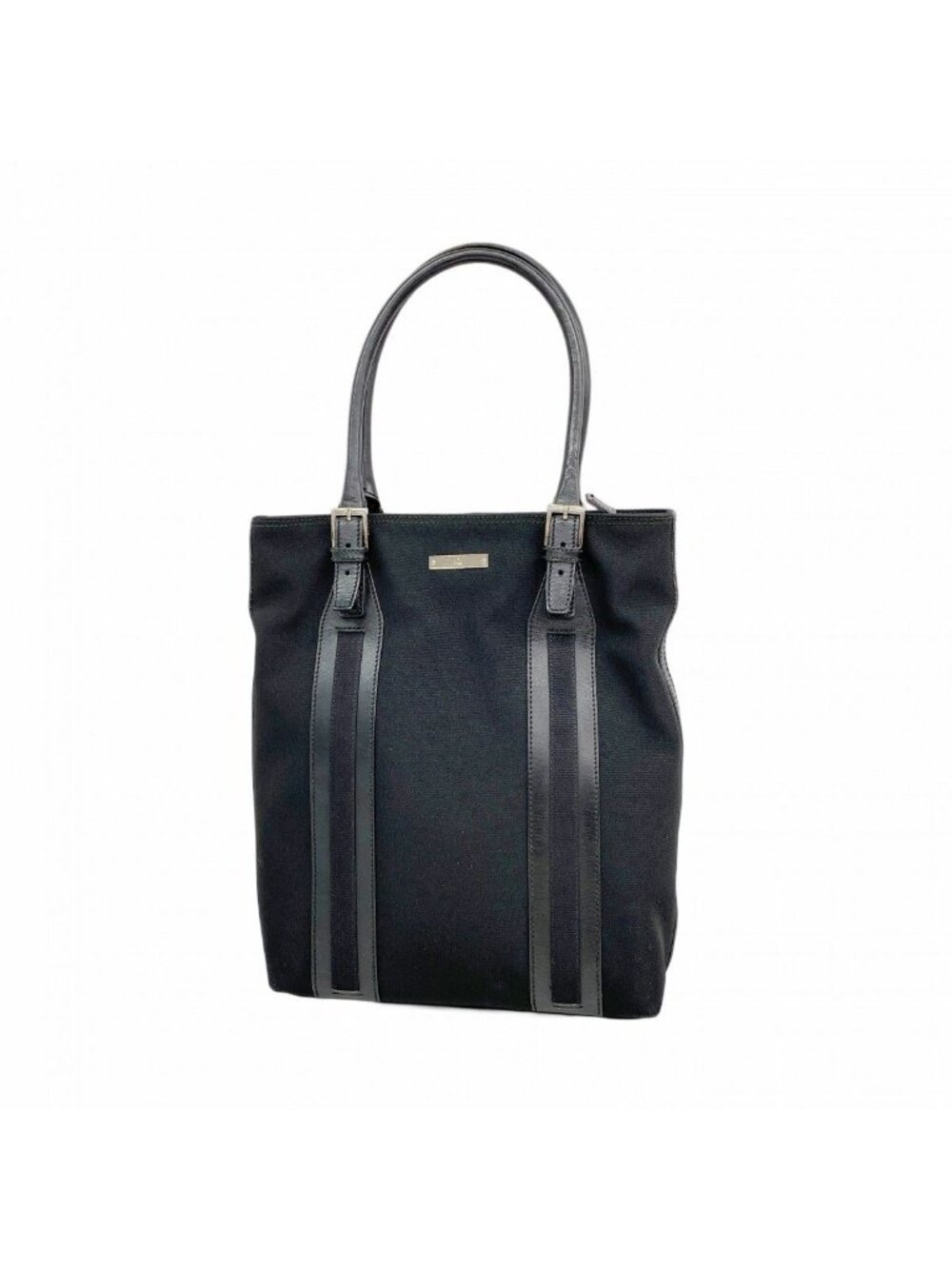 Gucci Tote 019 Nylon Black Silver